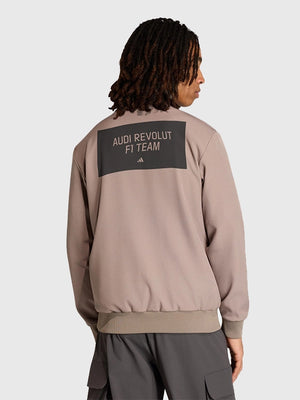 Audi Revolut F1 Team Elevated brown track jacket with clean lines and contemporary sporty appeal