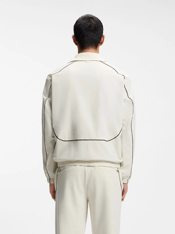 RECREATED Hugo x Red Bull 2026 Bull Motif Full Zip White Track Jacket made with comfortable athletic fabric and distinctive bull motif styling