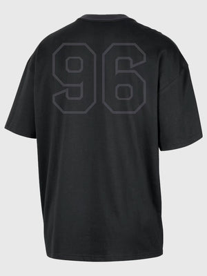 WNBA Legends 30th Anniversary design printed on a black ringer T-shirt, RECREATED with vintage athletic contrast trims and a laid-back silhouette