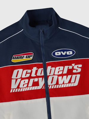 October's Very Own RECREATED 2026 Snowcross Racing full zip jacket with clean racing-inspired detailing
