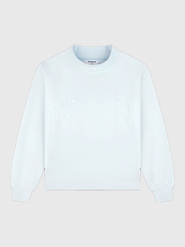Parke 2026 mockneck sweatshirt crafted in warm fleece with a timeless varsity-inspired style