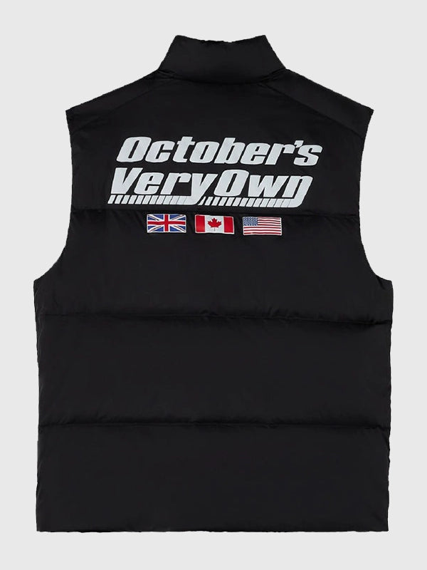 RECREATED OVO Alpine Bounce vest in black from Winter Survival 2026 with warm padded construction