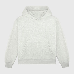 Soft grey fleece hoodie by Recreated featuring the Parke Boston graphic and drawstring hood.