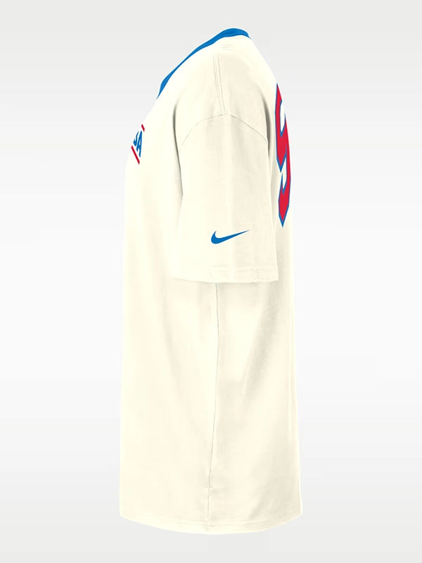 Relaxed fit ringer T-shirt in cream, detailed with WNBA 30th Anniversary Legends artwork and RECREATED styling with retro athletic contrast edges