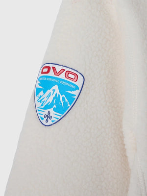 RECREATED OVO Winter Survival 2026 Balaclava Sherpa hoodie in white with cozy fleece interior