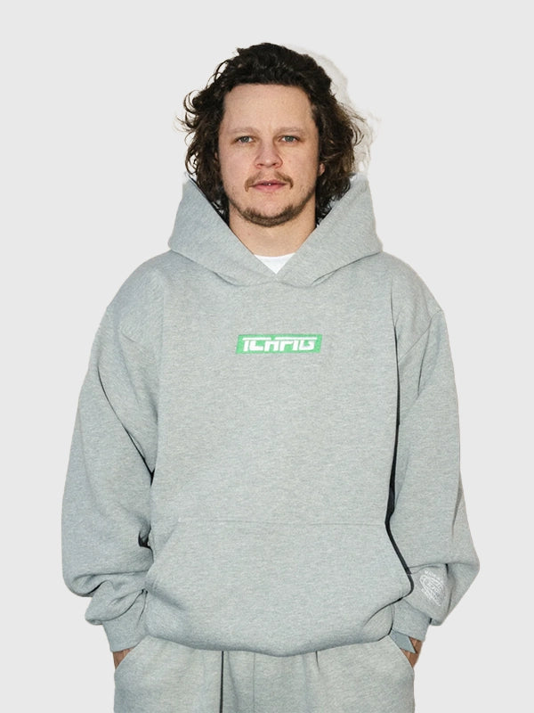 Recreated grey Ichpig 2026 Aus Strike fleece pullover hoodie with relaxed silhouette and versatile casual wear style