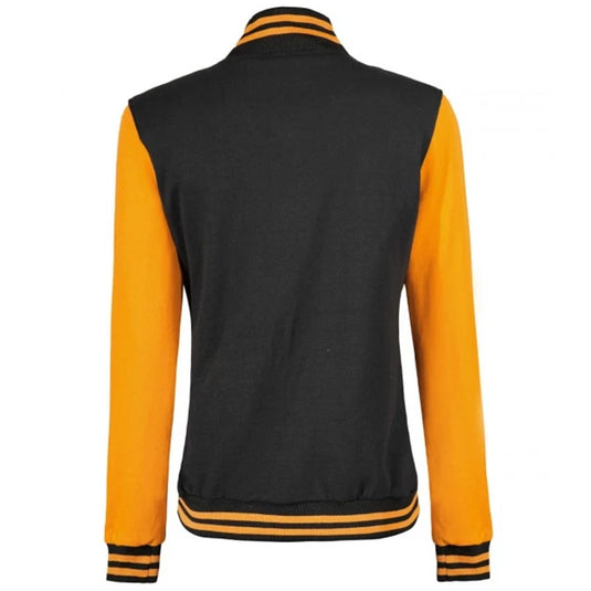 Womens Yellow and Black Varsity Jacket