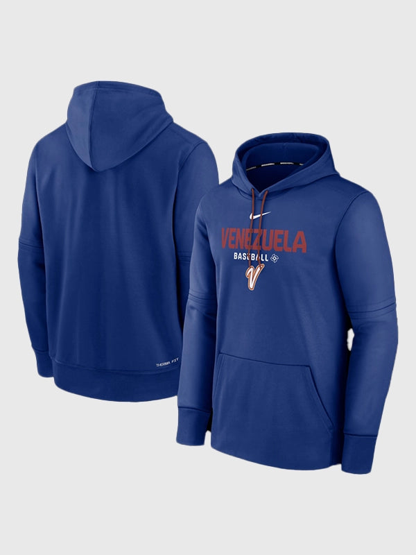 Venezuela baseball blue Therma hoodie from the World Baseball Classic 2026 Authentic Collection by Nike