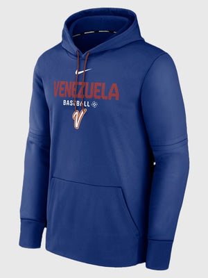 Nike Authentic Collection blue Therma hoodie inspired by Venezuela Baseball for World Baseball Classic 2026