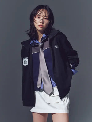 Recreated PlayStation x Wind and Sea black track jacket with everyday athletic wear styling