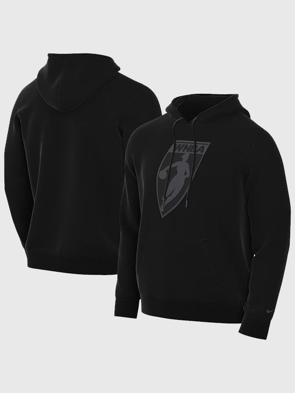 RECREATED unisex WNBA Nike Black Legends premium essential fleece hoodie featuring soft interior lining and clean athletic streetwear silhouette
