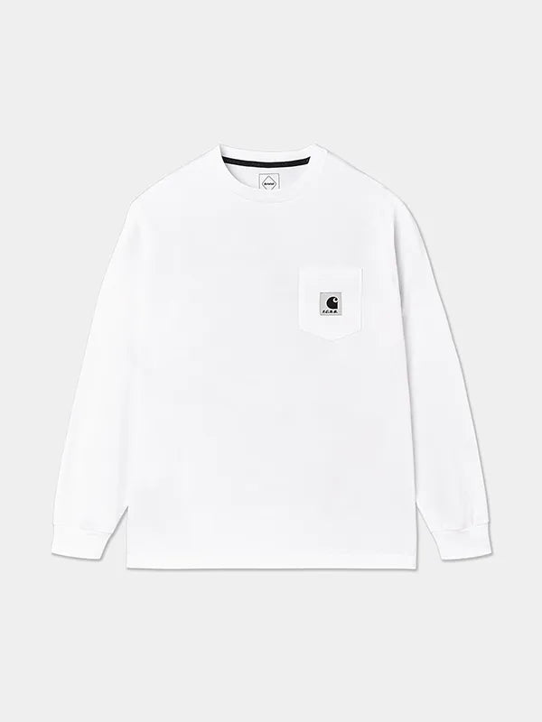 Recreated F.C. Real Bristol x Carhartt WIP 2026 white pocket short sleeve t-shirt unisex with clean modern design and soft fabric feel