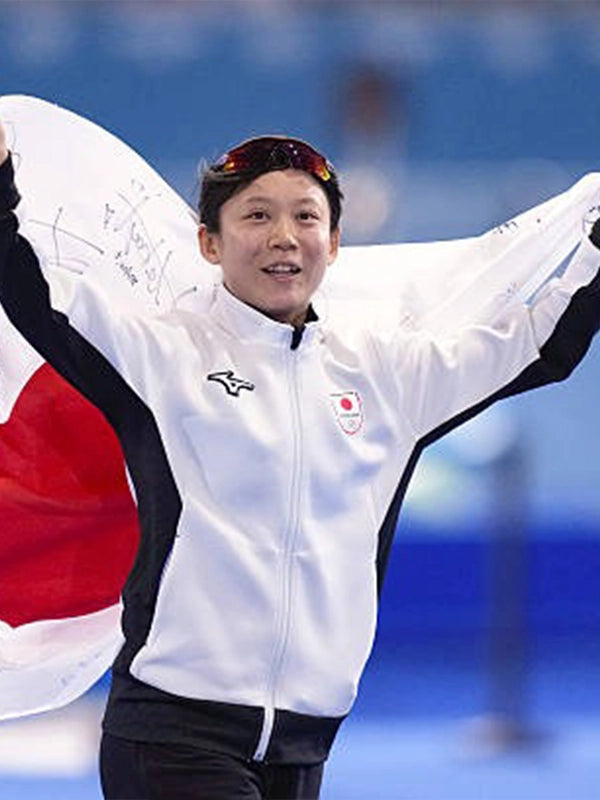 Recreated Winter Olympics Milano Cortina 2026 Team Japan jacket associated with Kaori Sakamoto, lightweight warmth and clean detailing