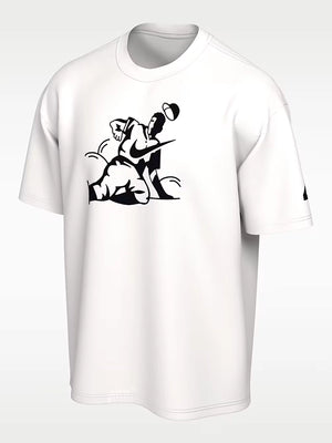 Jackie Robinson Nike Sportswear Club Tee featuring breathable cotton blend material and understated graphic detailing