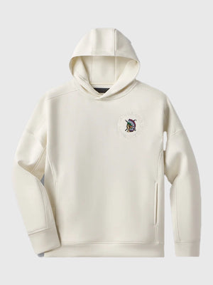 White UNRL 126th U.S. Open 2026 fleece hoodie recreated with cozy construction and minimal athletic styling