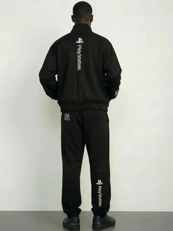 PlayStation x Wind and Sea–inspired black jacket designed with a classic track-style profile