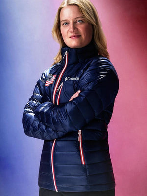 Milano Cortina 2026 Winter Olympics Team USA recreation-style puffer jacket in navy with padded warmth