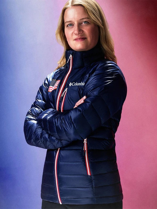 Milano Cortina 2026 Winter Olympics Team USA recreation-style puffer jacket in navy with padded warmth