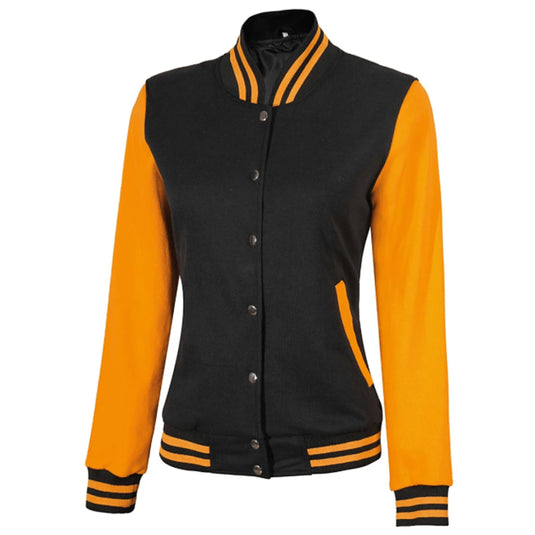 Womens Yellow and Black Varsity Jacket