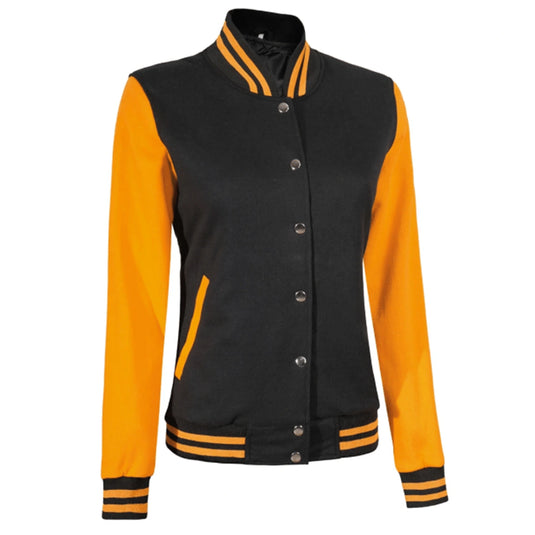 Womens Yellow and Black Varsity Jacket