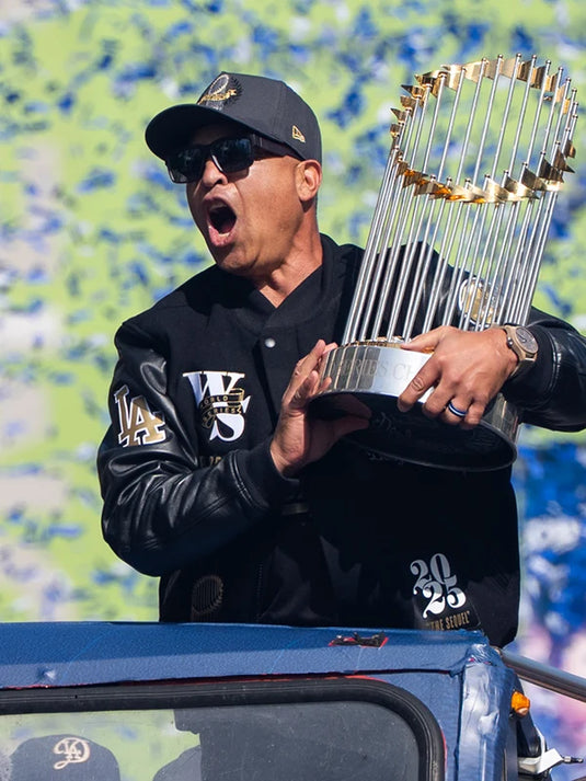 Los Angeles Dodgers 2025 Dave Roberts Parade Jacket Recreation edition blending sporty charm with commemorative details.