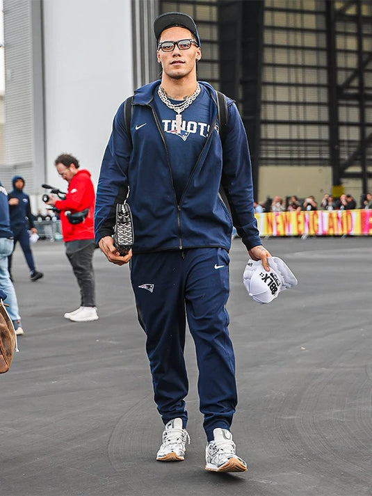 RECREATED New England Patriots 2026 Super Bowl LX fleece hoodie in navy with full zip and clean silhouette