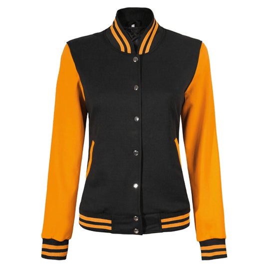 Womens Yellow and Black Varsity Jacket